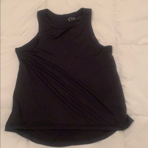 Black zyia active mesh tank with tie back